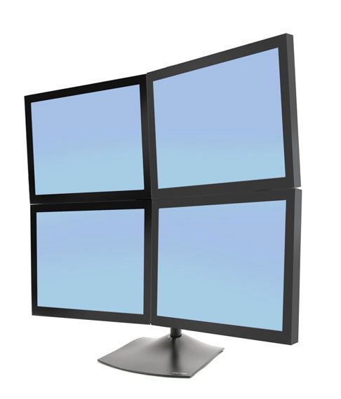 DS100 SERIE QUAD LCD STAND/BLACK MAX 24IN CROSSBAR 4CLAMP
