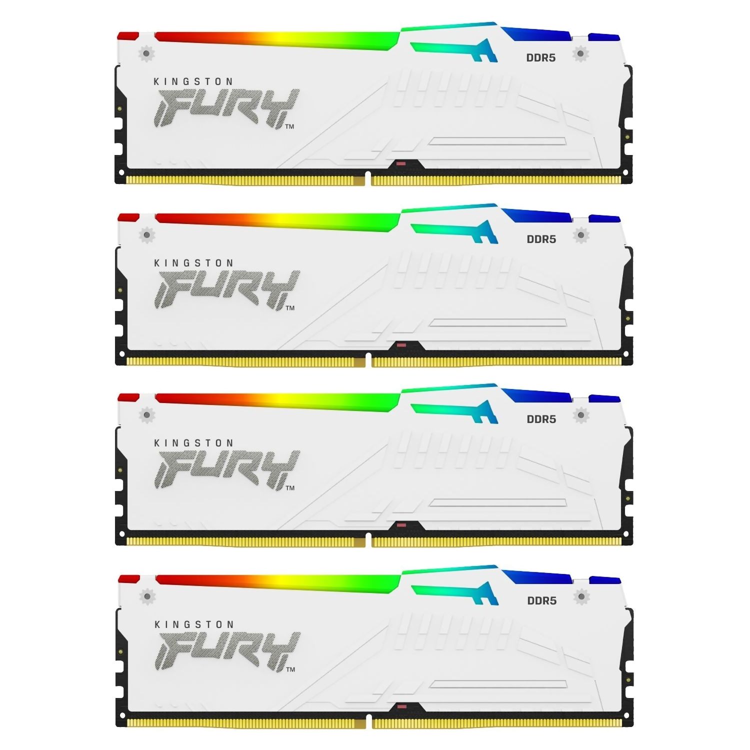 Memorie Kingston FURY Beast 128 GB DDR5 5600 MHz CL40, kit 4 x 32 GB, XMP 3.0, Alb, RGB