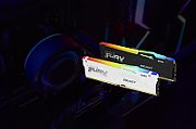 Memorie Kingston FURY Beast 128 GB DDR5 5600 MHz CL40, kit 4 x 32 GB, XMP 3.0, Alb, RGB
