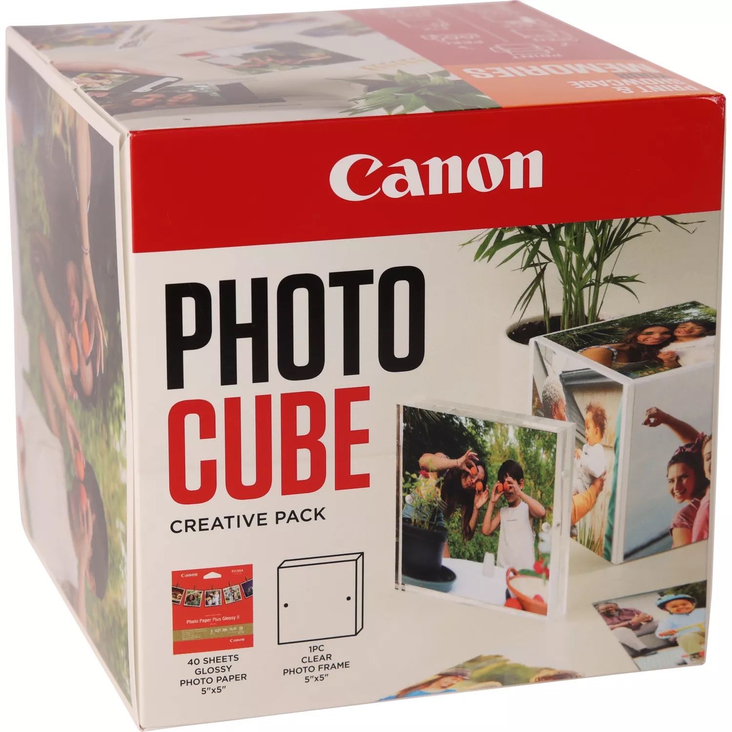 PP-201 5X5 PHOTO CUBE CREATIVE/PACK WHITE ORANGE (40SHEETS) + A