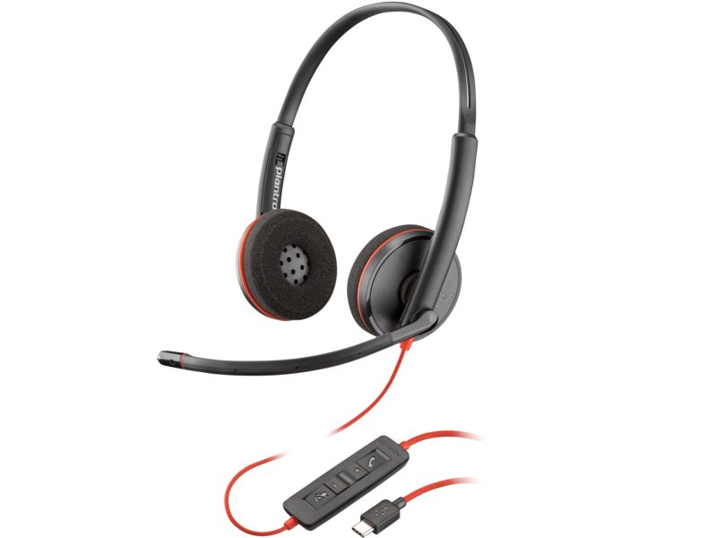 Poly Blackwire 3220 Stereo USB-C Headset +USB-C/A Adapter (Bulk)