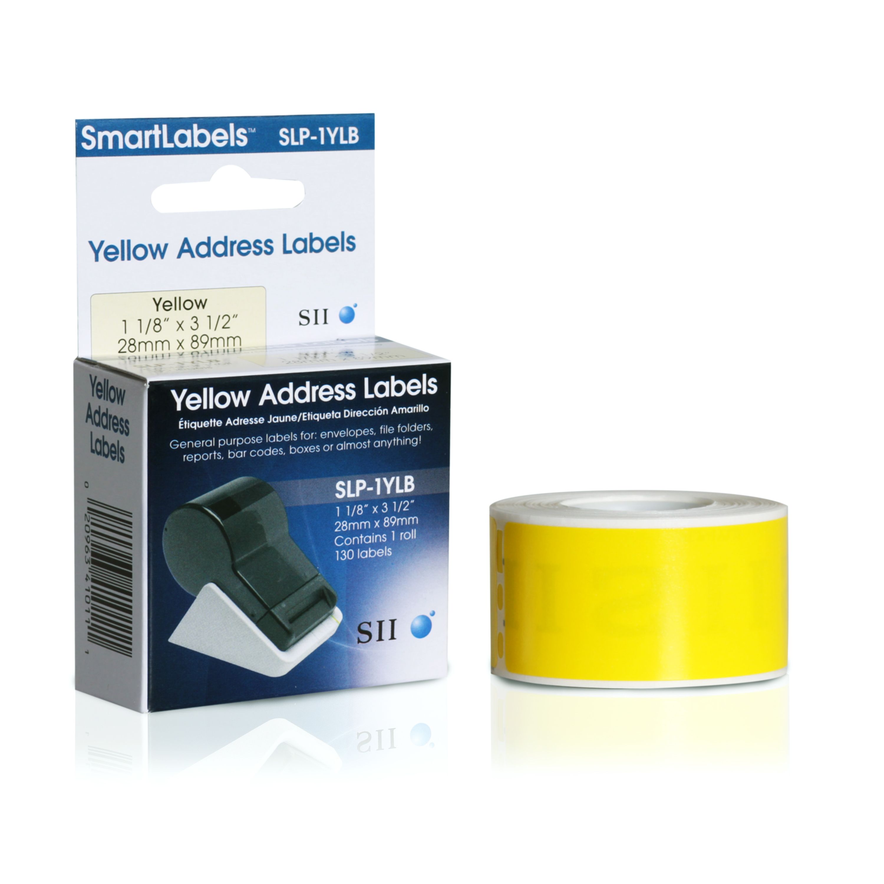 SLP-1YLB YELLOW LABEL 28X89MM/130 LAB/ROLL