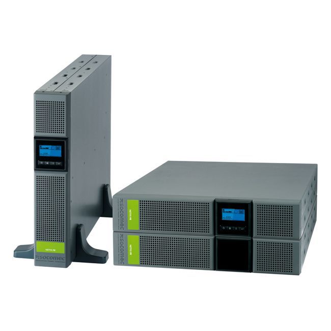 UPS Socomec NPR-2200-RT, 2200 VA, 1800 W, cu management, line-interactive, 8x C13, 1x C19, 1x RJ45, 1x USB, Sealed Lead-acid maintenance-free, 8 min - 75%, Rack 2U, Gri