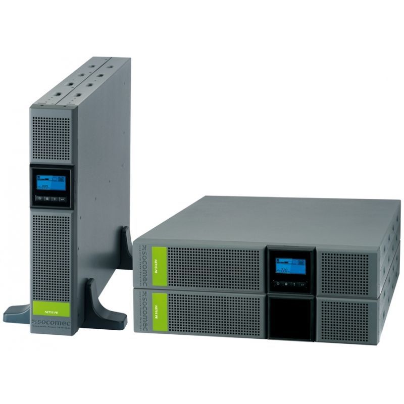 UPS Socomec NPR-1700-RT, 1700 VA, 1350 W, cu management, line-interactive, 6x C13, 1x C14, 1x RJ45, 1x USB, Sealed Lead-acid maintenance-free, LCD, Rack 2U, Gri