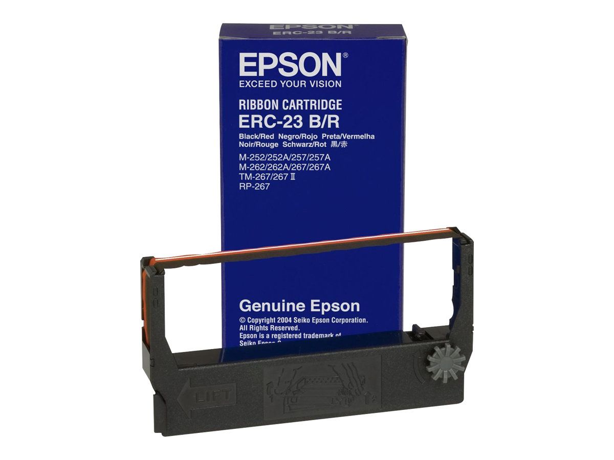 Epson ERC23BR Ribbon Cartridge for TM-267/II, M-252/262/267, black/red
