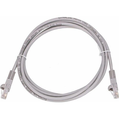 EXTRALINK LAN patchcord CAT.5E UTP 2m twisted pair bare copper gray