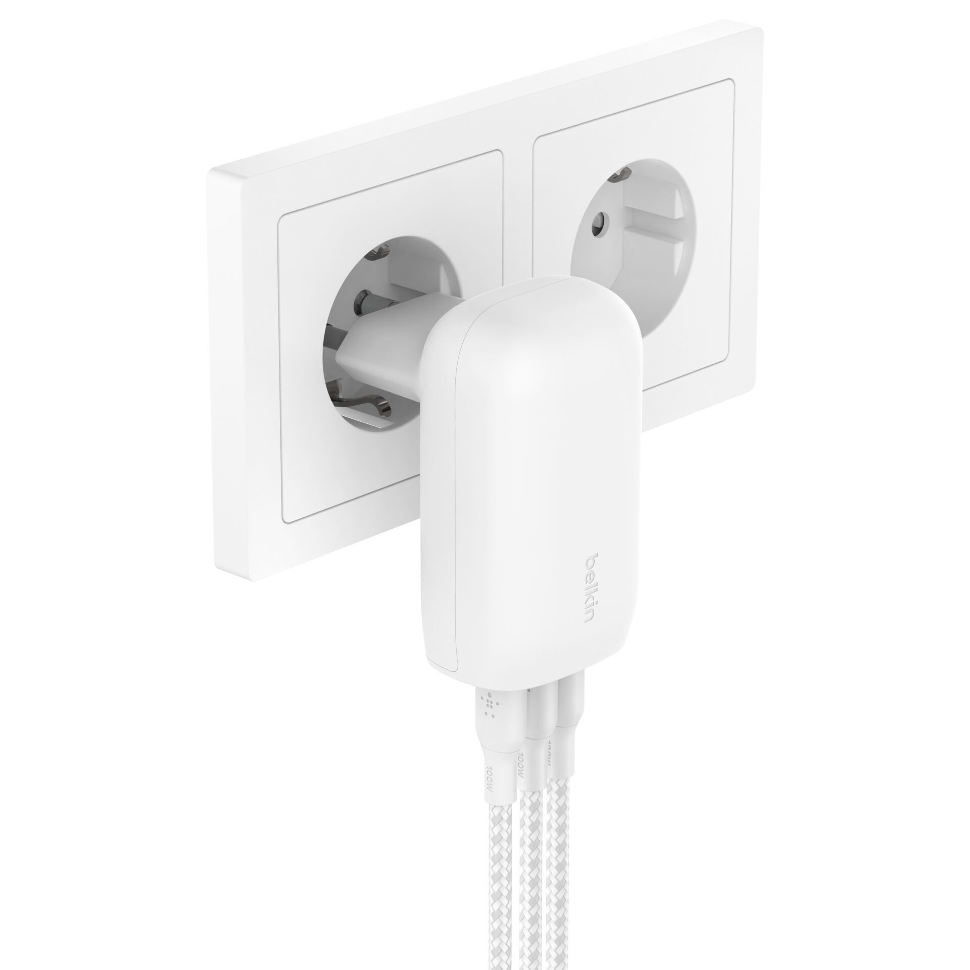 BOOST CHARGE 67 W CHARGER WITH/3 USB-C PORTS PPS TECHNOLOGY WHI