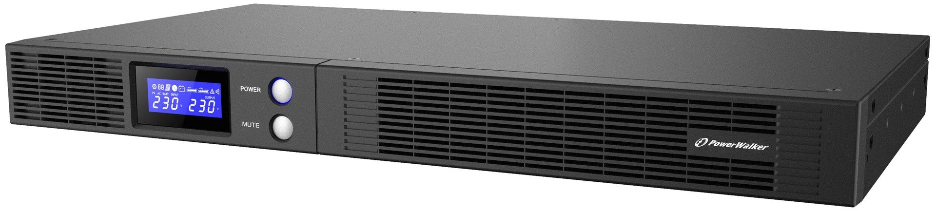 UPS Power Walker VI 750 R1U, 750VA, 450 W, cu management, line-interactive, 4x C13, 1x C14, 1x USB, 6.0V/9.0Ah LCD, Rack 1U, Negru