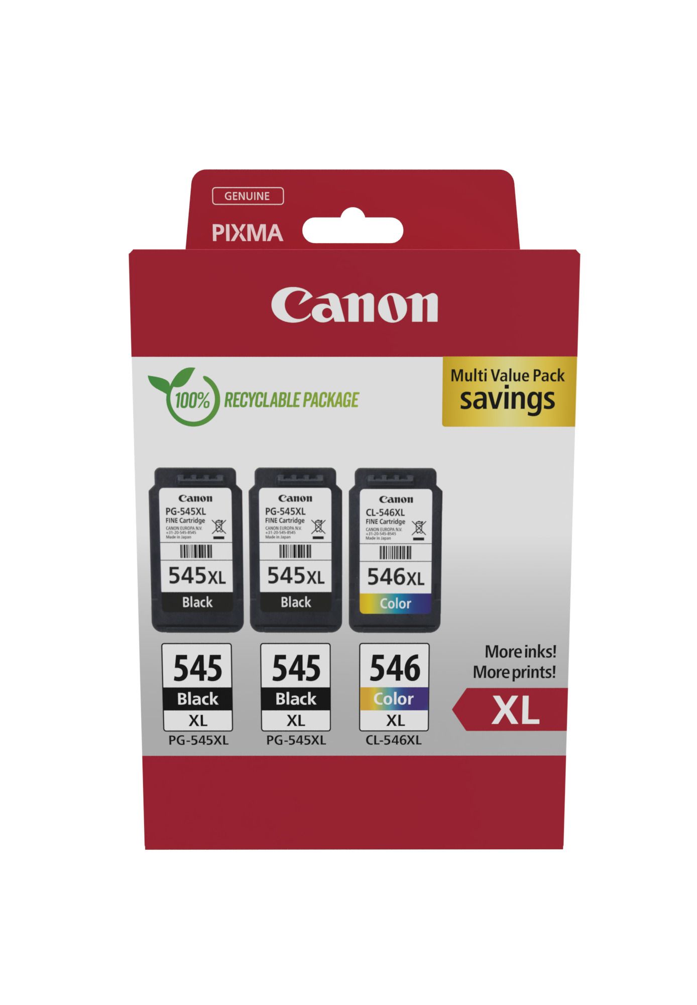 Cartus cerneala Canon 8286B013 ,Black/tri-color ,2x 15 ml + 1x 13 ml ,Original (PG-545XL x 2 / CL-546XL)