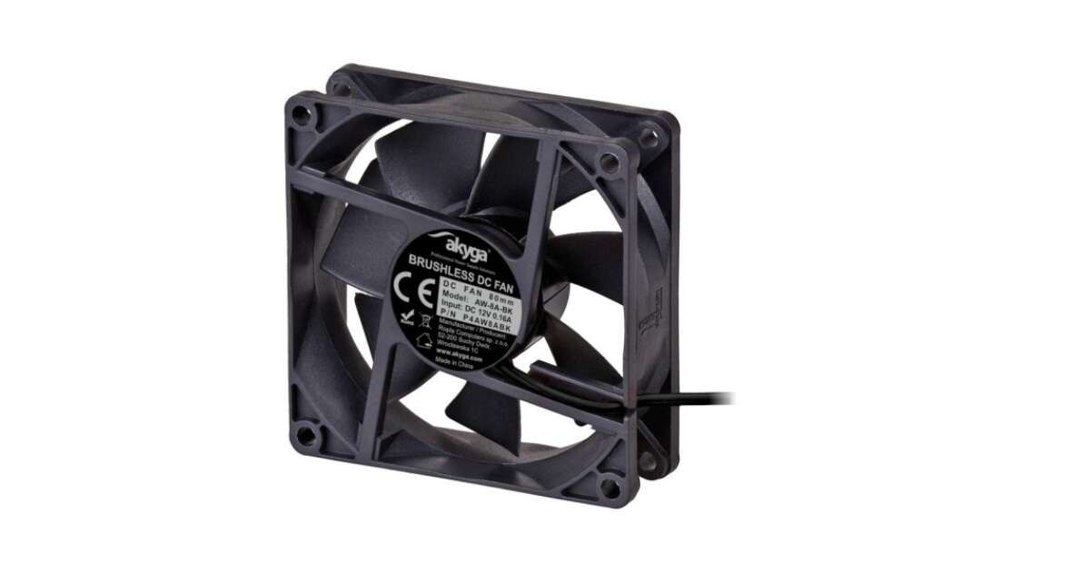 Ventilator Akyga AW-8A-BK ,80 x 80 x 25 mm ,Negru
