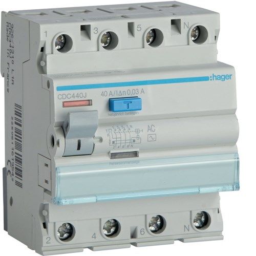 CDC440J 40A/ 30MA/AC DIFFERENTIAL CIRCUIT BREAKER 40A 4P 4M 30MA AC 6KA