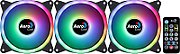 Aerocool DUO12PRO Kit 3xFan 12cm ARGB LED Dual Ring Antivibration 6 Pins Black