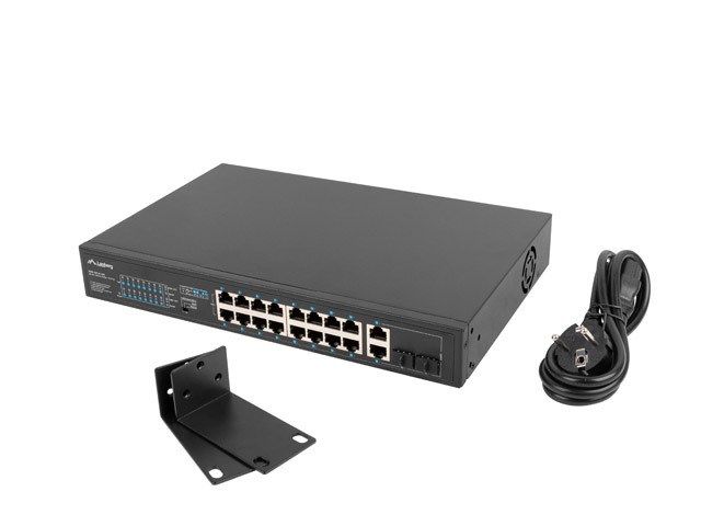 Switch Lanberg RSFE-16P-2C-250, 16 porturi 10/100 Mbps