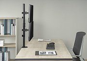 Gembird MA-D2-02 Adjustable 2-display vertical desk mount  17”-32”  9kg