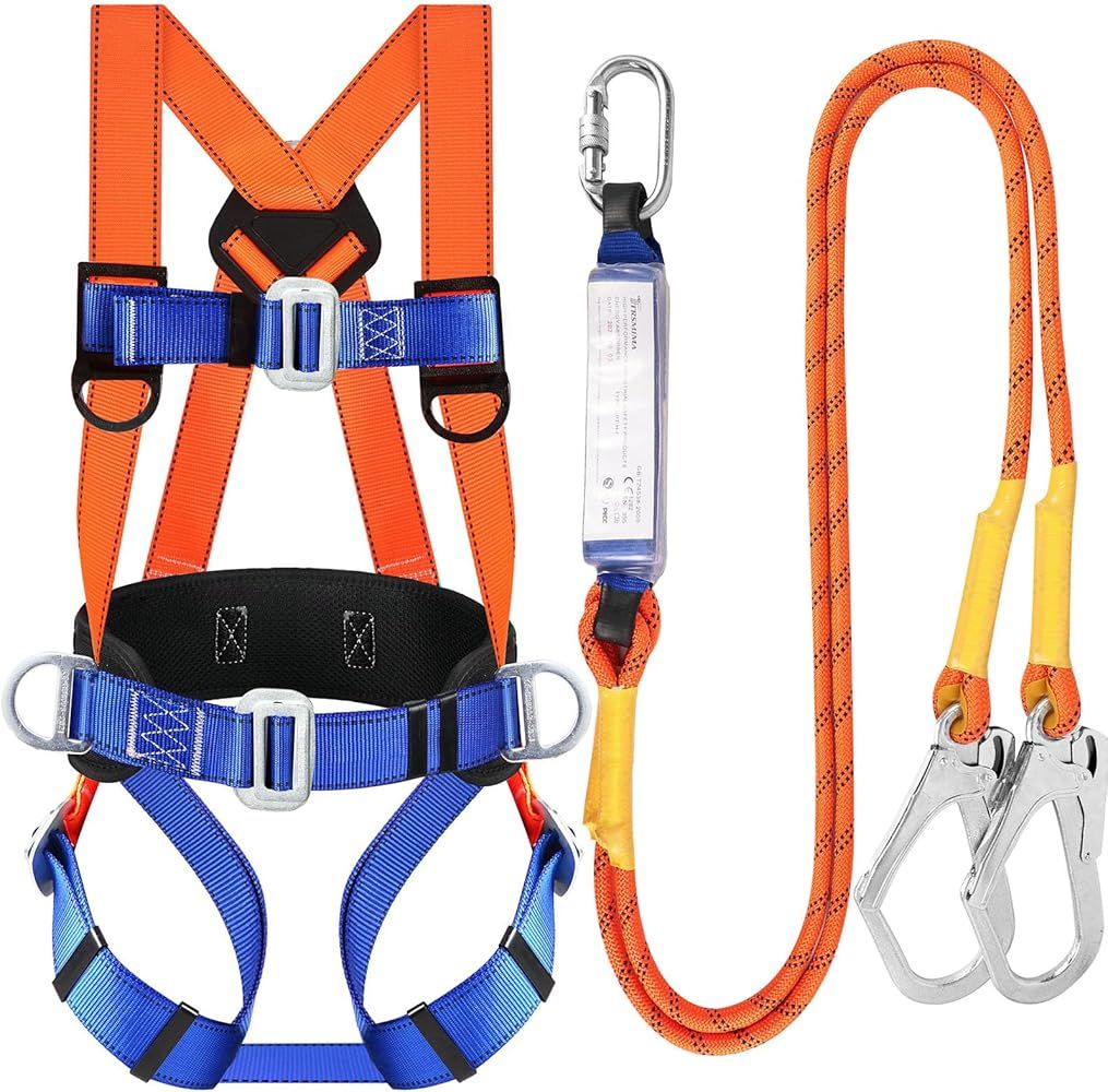 Belay kit with waist belt and shock absorber