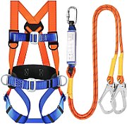 Belay kit with waist belt and shock absorber