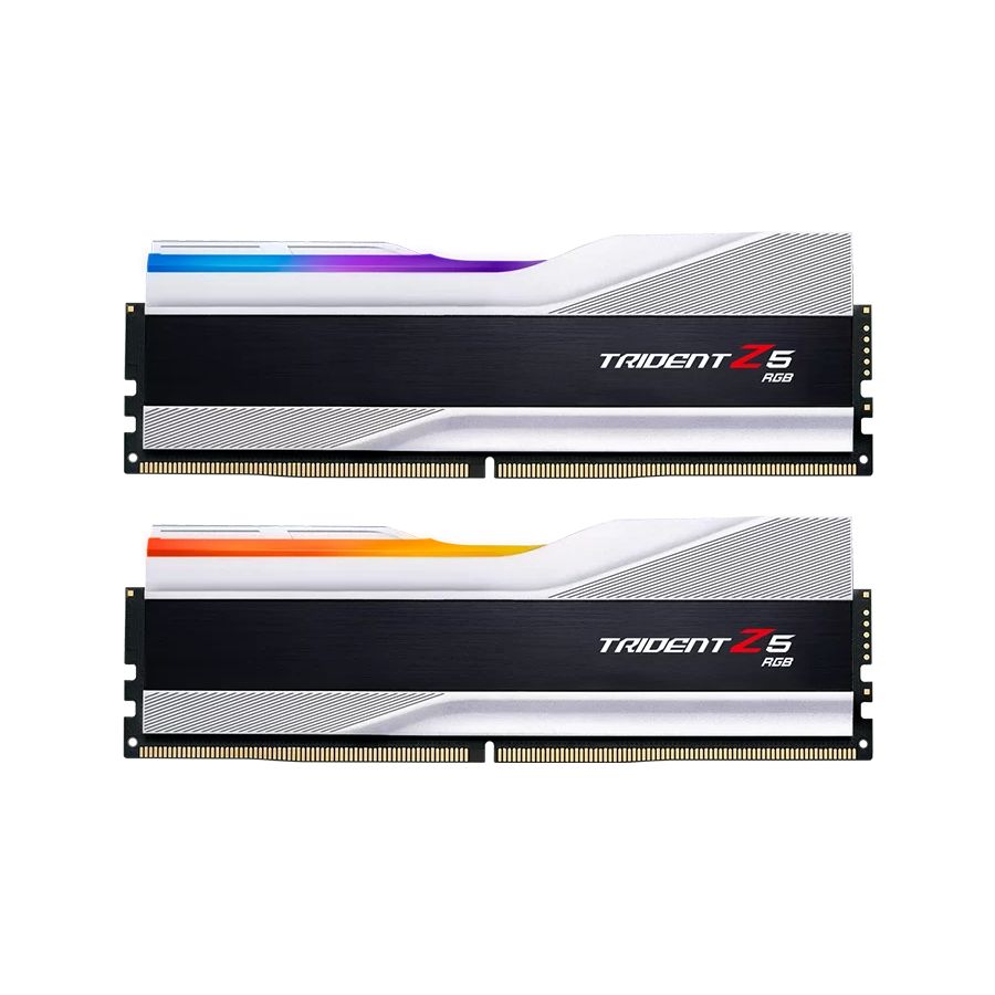 Memorie G.Skill Trident Z5 64 GB DDR5 6400 MHz CL32, kit 2 x 32 GB, XMP 3.0, Alb-negru, RGB
