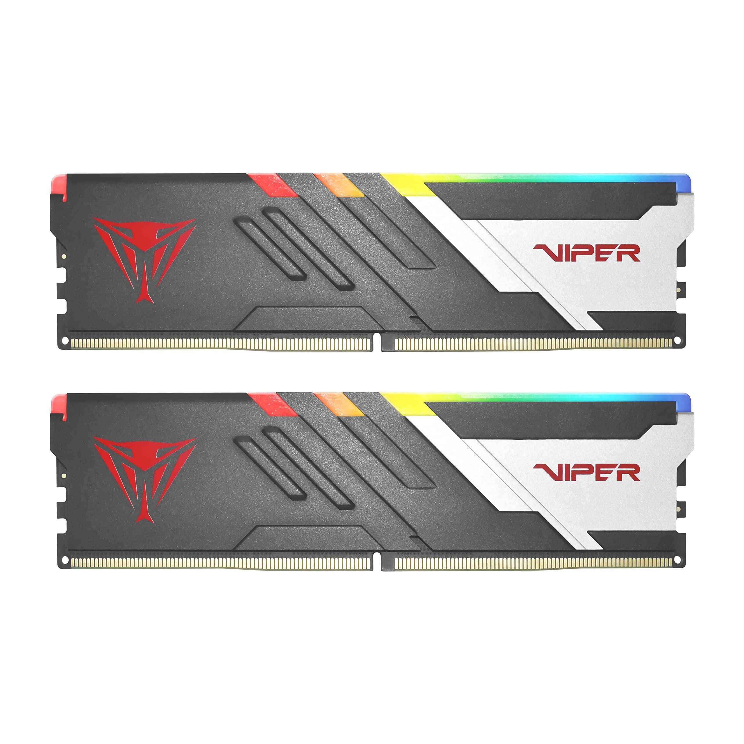 Memorie Patriot Viper Venom 32 GB DDR5 6400 MHz CL32, kit 2 x 16 GB, XMP 3.0 / EXPO, Gri-alb-rosu, RGB
