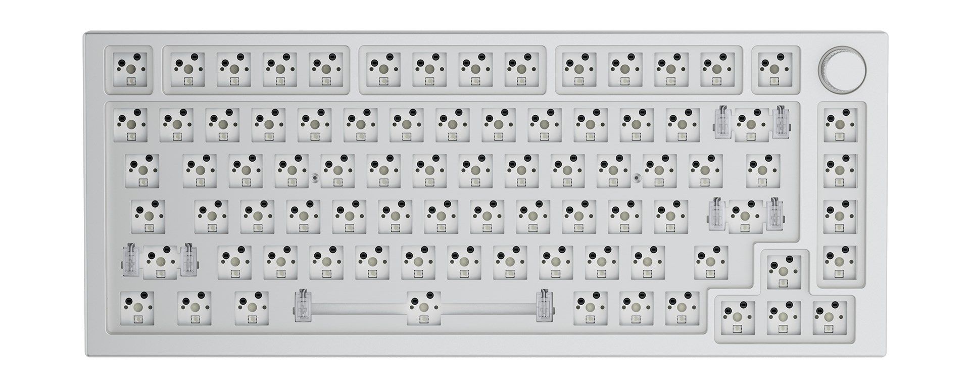 Glorious GMMK Pro White Ice 75% TKL Keyboard - Barebone  ANSI Layout  Silver