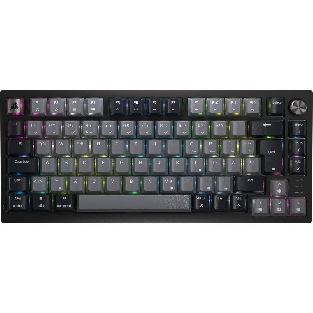 Corsair Gaming K65 Plus Wireless 75% RGB Gaming Keyboard  MLX RED - Black  Grey