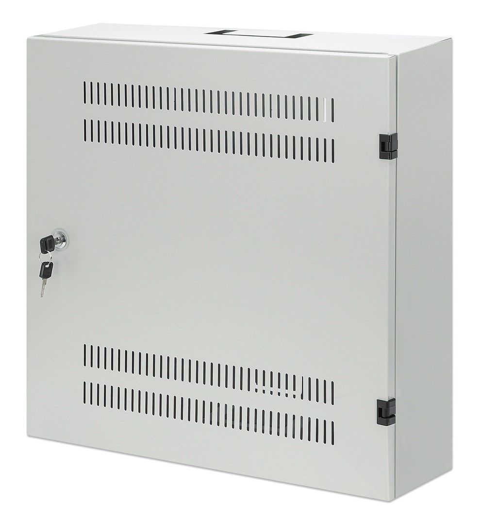Low Profile Wall Mounted Cabinet 4U + 2U Rack 19  Grey
