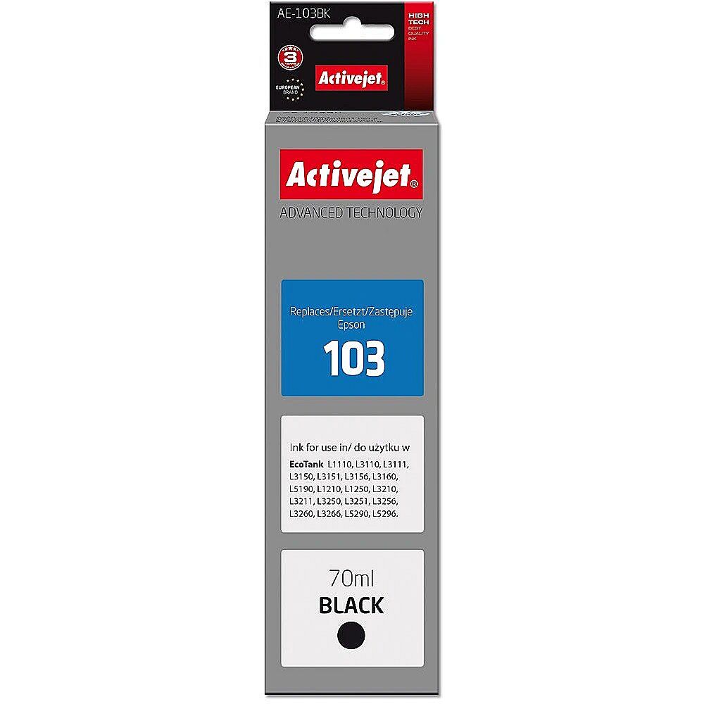Cartus cerneala Activejet AE-103BK ,Negru ,70 ml (compatibil cu Epson AE-103BK)