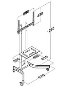 TV trolley stand Maclean  professional  on wheels  max 32-65   max 40kg  MC-739