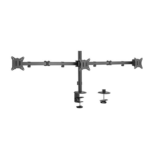 Gembird MA-D3-01 Adjustable desk 3-display mounting arm (rotate  tilt  swivel)  17”-27”  up to 7 kg