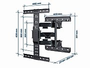 Gembird WM-65ST-01 Full-motion TV wall mount  32”-65” (36 kg)