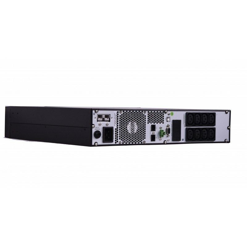 UPS Orvaldi VOT3000+, 3000 VA, 2700 W, cu management, line-interactive, 8x C13, 1x C19, 1x RJ45, 1x USB, 12V 9Ah LCD, Rack 2U, Negru