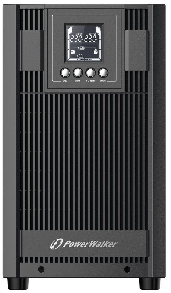 UPS PowerWalker VFI 3000 AT FR, 3000 VA, 2700 W, cu management, on-line, 4x Schuko, 12V 9Ah LCD, Tower, Negru