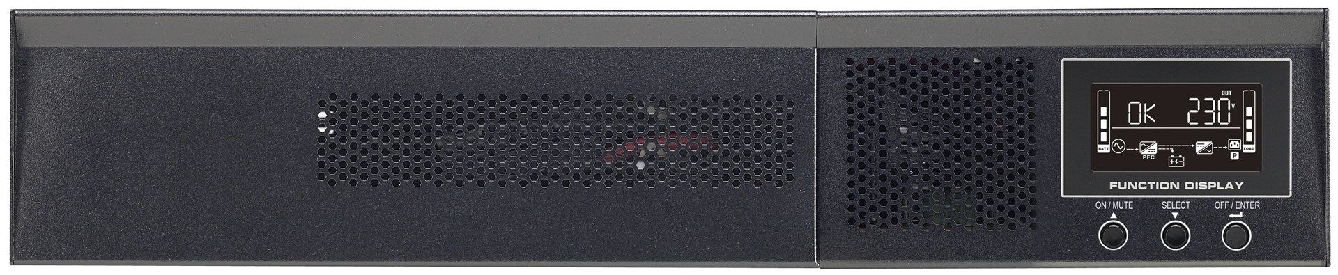 UPS PowerWalker VFI 1500 RMG PF1, 1500 VA, 1500 W, cu management, on-line double-conversion, 8x C13, 1x C14, 12V 9Ah LCD, Rack 2U, Negru