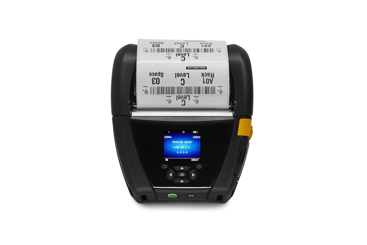 DT Printer ZQ630 Plus English fonts,BT 4.x, Linered platen, 0.75  core, Group E, Shoulder strap, Belt clip
