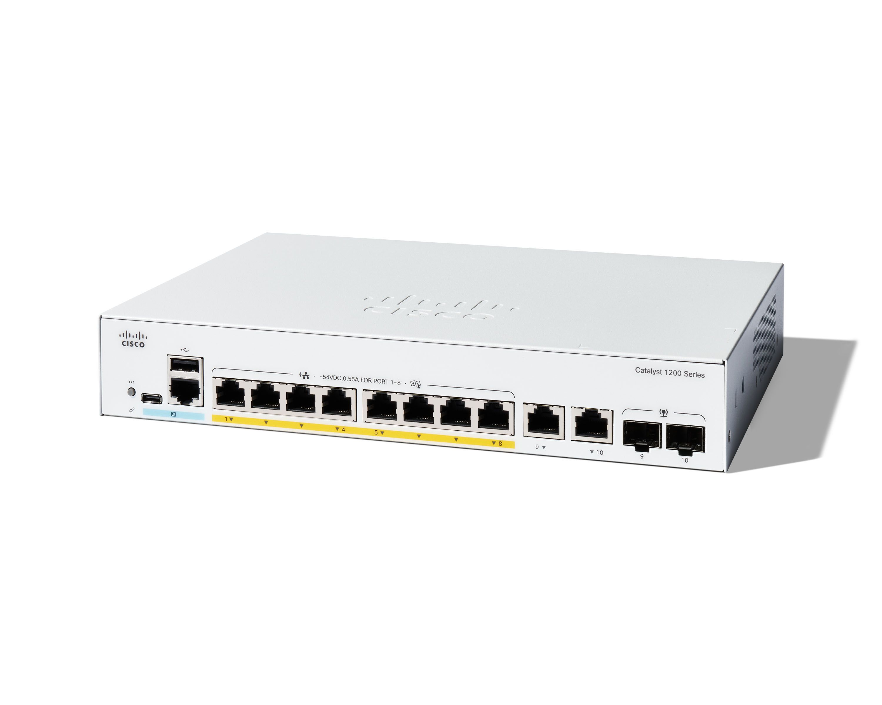 Switch Cisco C1200-8FP-2G, 8 porturi 10 / 100 / 1000 MBs