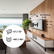Maclean MC-416 TV Monitor Wall Mount 13 -32  30kg Tilt Rotate max. VESA 100x100 Black Powder Coating LED OLED LCD Universal Bracket Holder