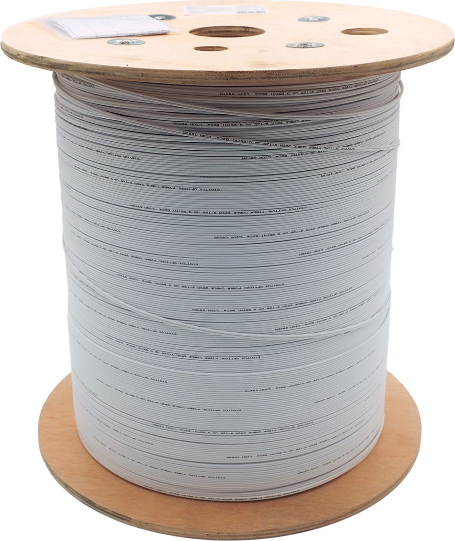 Indoor FTTH Fiber Optic Cable 2 On With SC Connectors  SM 9/125 OS2 G57A1  Eca  LSOH  White  1km
