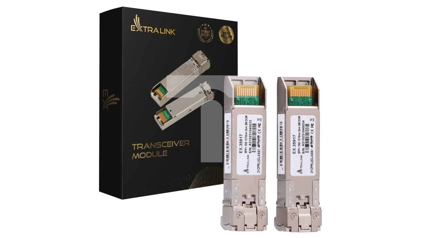 Extralink SFP+ 10G 2-pack | SFP+ Module | 10Gbps  LC/UPC  1310nm  2km  single mode  DOM