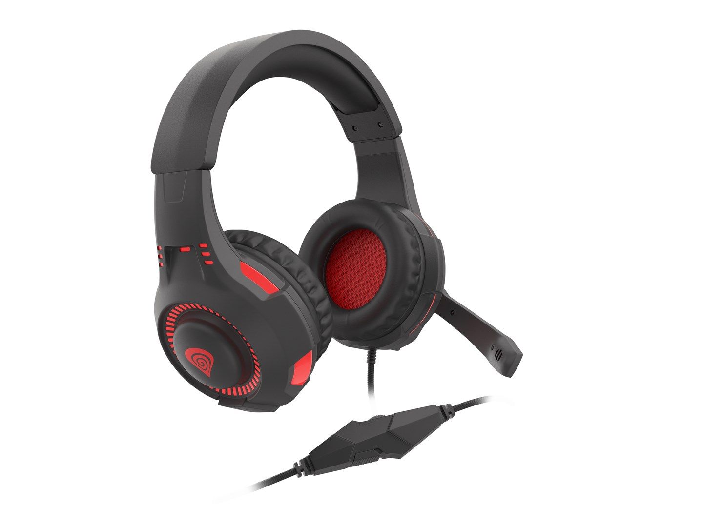GENESIS RADON 210 7.1 OVER-EAR HEADPHONES WITH MICROPHONE BLACK-RED USB