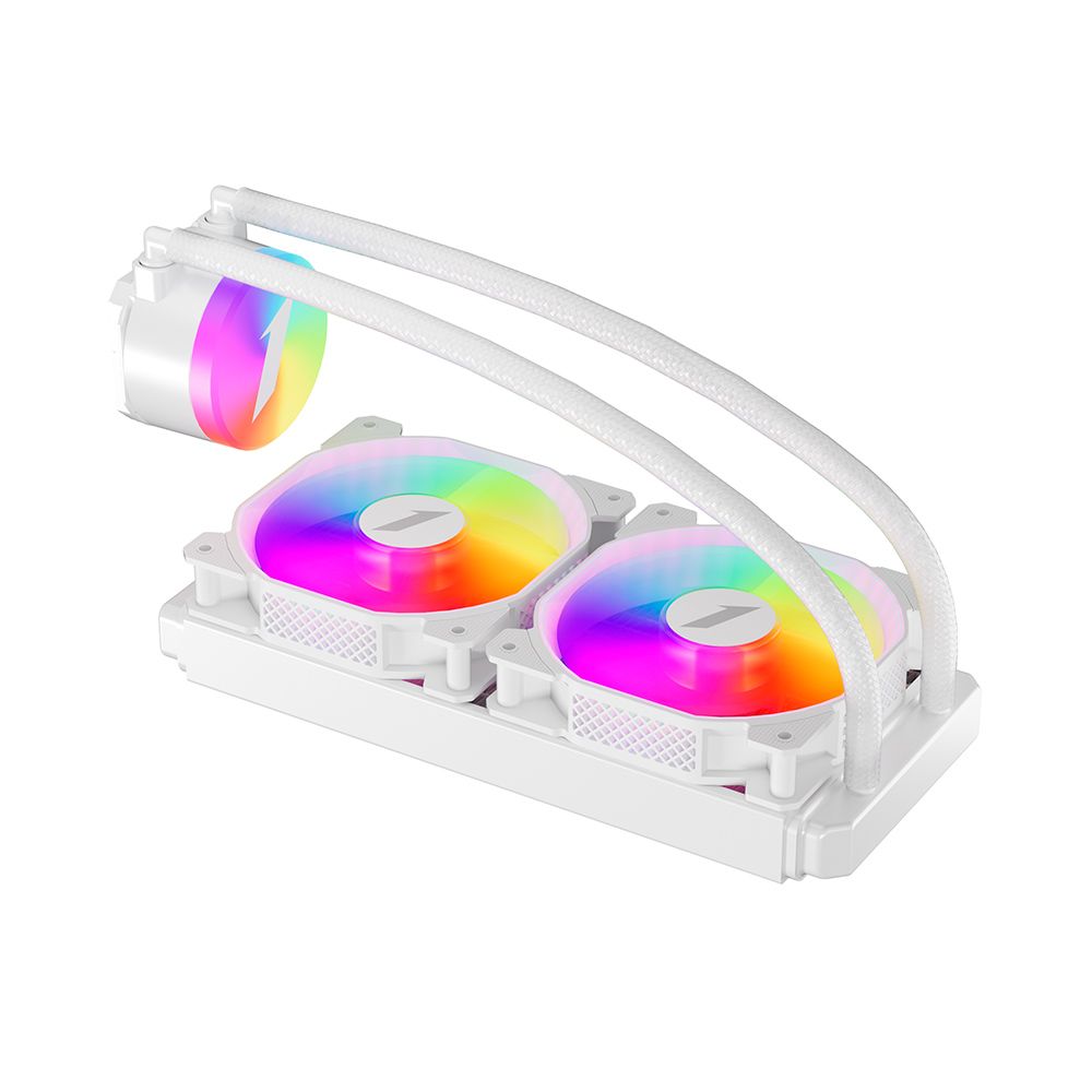 Cooler Procesor 1STPLAYER THUNDERSTORM TS2 240 ALB, marime radiator 350mm, 2 ventilatoare ARGB, Viteza ventilatoare 600-1800 RPM +/- 10%, Viteza pompa: 2500 +/- 10%, Suport AMD: AM5/AM4/AM3/AM2/FM3/FM2/FM1, suport INTEL: LGA1700/1200/115x/1366/2011, Airflow: 75.61 CFM, Nivel de zgomot pompa: 30 dBA