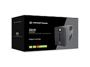 UPS Conceptronic ZEUS02ES, 850 VA, 480 W, line-interactive, 2x Schuko, 2x RJ45, 2x USB, 7500 mAh 12V, Tower, Negru