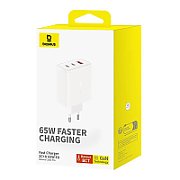 Baseus OS-Cube Pro P10152301213 65W wall charger with 2 USB-C PD and USB sockets white