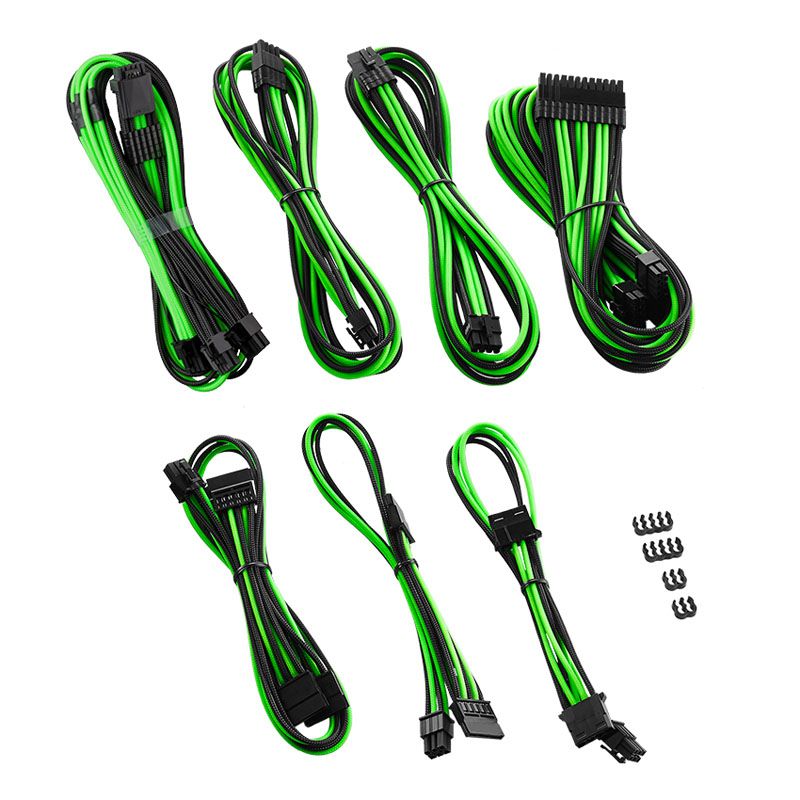 CableMod C-Series PRO ModMesh 12VHPWR Cable Kit for Corsair RM  RMi  RMx (Black Label) - black/light green