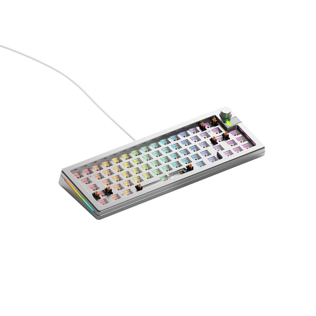 Glorious GMMK 3 Pro 65% Custom Gaming Keyboard - Barebone  ANSI Layout  Silver