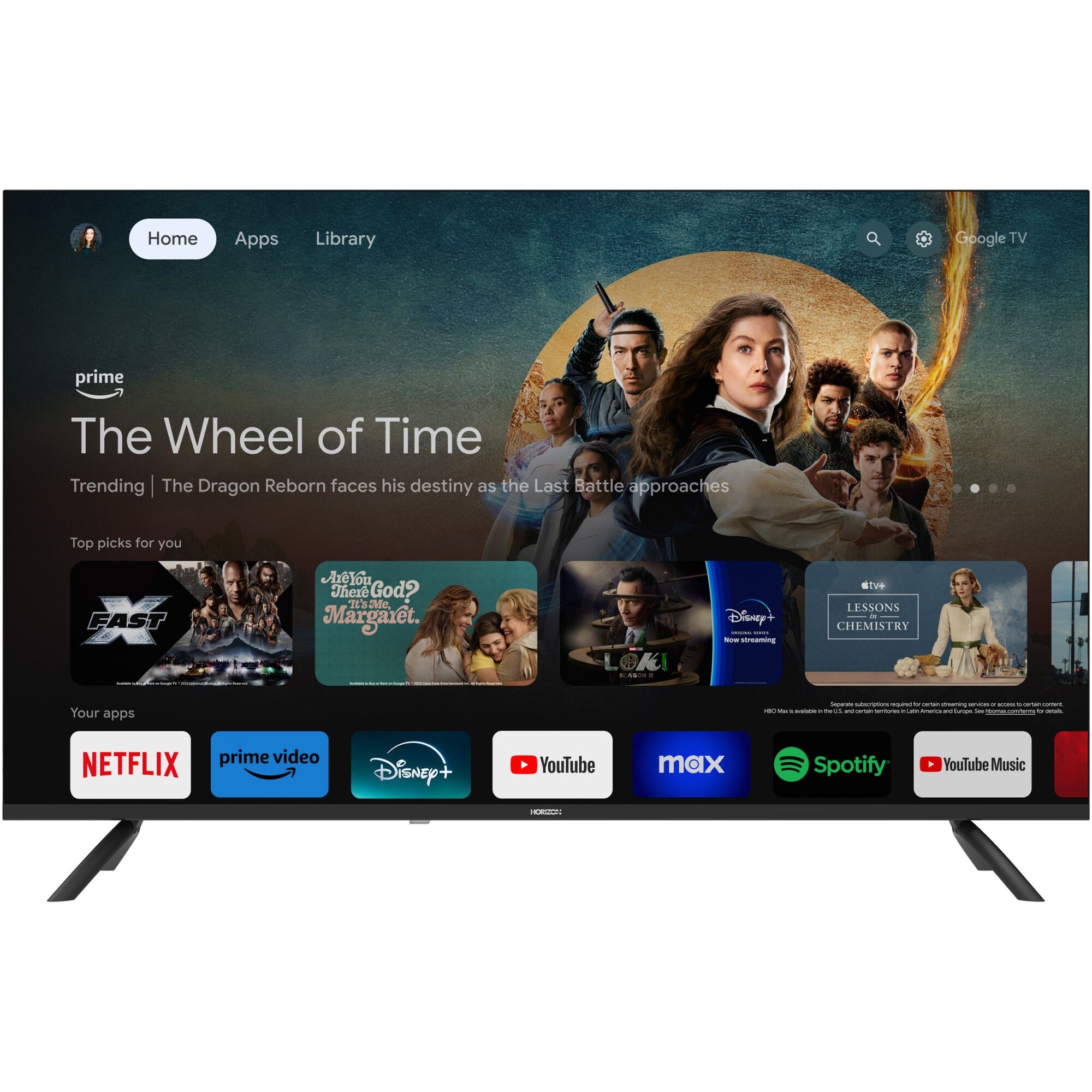 LED TV HORIZON 4K-GTV 43HL7590U/D, 43  D-LED, 4K Ultra HD (2160p), Dolby Vision HDR / HDR10 / HLG + MicroDimming, Digital TV-Tuner DVB- S2/T2/C, CME 400Hz, Googlecast + Google Assistant + BT, Contrast 3000:1, 300 cd/m2,1x LAN (RJ45), 1x CI+, 2x HDMI (v2.0), 2x HDMI (v2.1), 2x USB (v2.0),1x AV