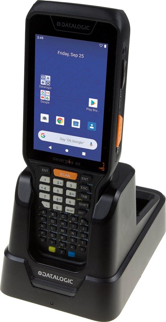 Skorpio X5 Hand held, 802.11 a/b/g/n/ac, 4.3  display, BT V5, 4GB RAM/64GB Flash, 28-Key Numeric, 2D Imager SR w Green Spot, Android 10.