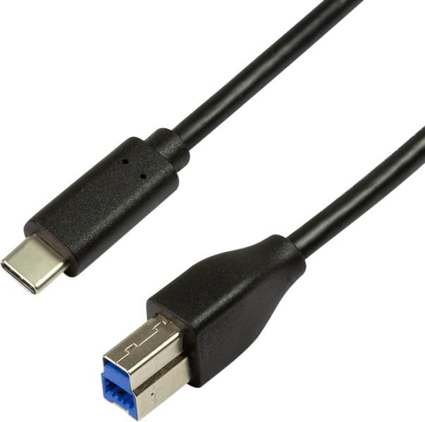CABLU USB LOGILINK pt. imprimanta, USB 3.2 Gen1  Type-C (T) la USB 2.0 Type-B (T), 2m, 2 x ecranare, conectori auriti, negru,  CU0163  (timbru verde 0.18 lei)