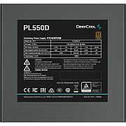 SURSA DeepCool  PL550-D , 550W,  certificare 80 Plus Bronze, non-modular,  fan 120mm, negru,  R-PL550D-FC0B-EU-V2  (timbru verde 2 lei)