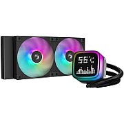 Cooler Procesor DEEPCOOL LP240 ARGB NEGRU, marime radiator 282mm, 2 ventilatoare, Viteza ventilatoare 600-2400 RPM +/- 10%, Viteza pompa: 3400 +/- 10%, Suport AMD: AM4/AM5, suport INTEL: LGA1700/1200/1151/1150/1155, Airflow: 72.04 CFM