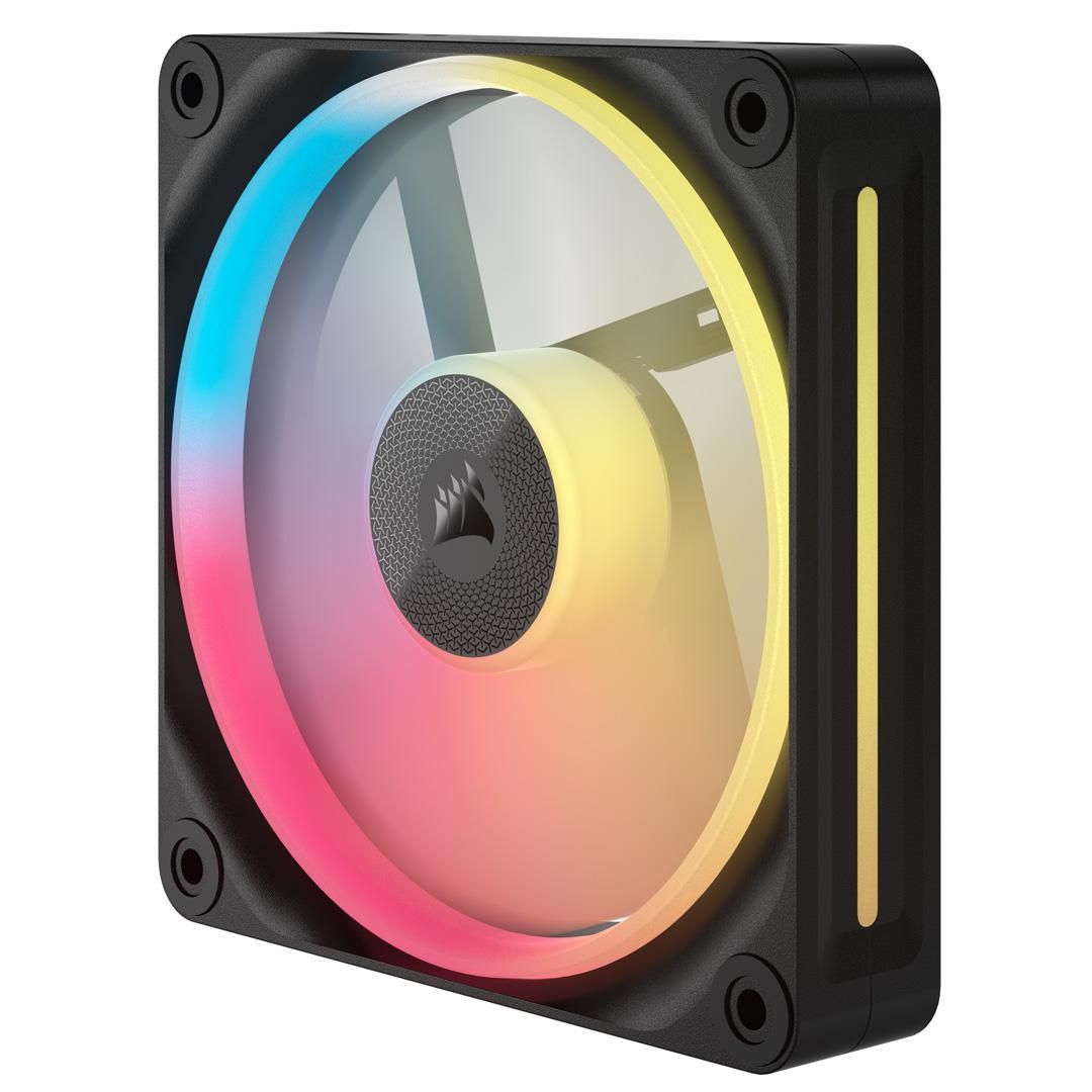 Ventilatoare Carcasa CORSAIR iCUE LINK LX120 REVERSE 1x120mm RGB NEGRU, viteza 2400 RPM +/- 10%, Airflow: 70 CFM, Presiune Statica: 3.8 mm-H2O, Nivel de zgomot: 35.1 dBA