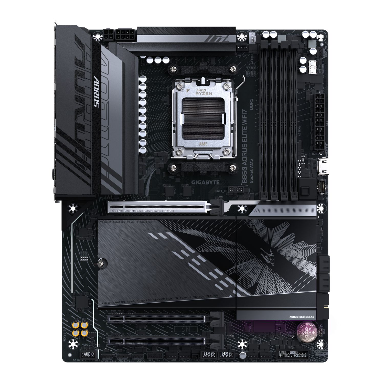 B850 AORUS ELITE WIFI7, AM5, DDR5, Wi-Fi, BT, ATX, Negru